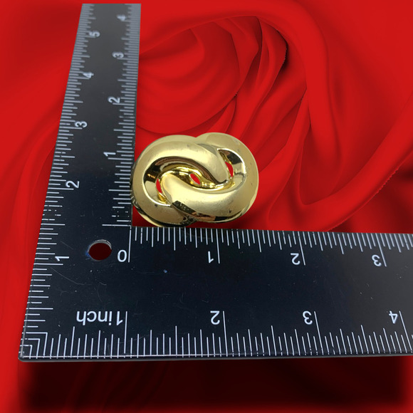 Vintage 1980's Don-Lin Gold Tone Chunky Knot Earrings Pierced Couture Runway - Picture 5 of 6